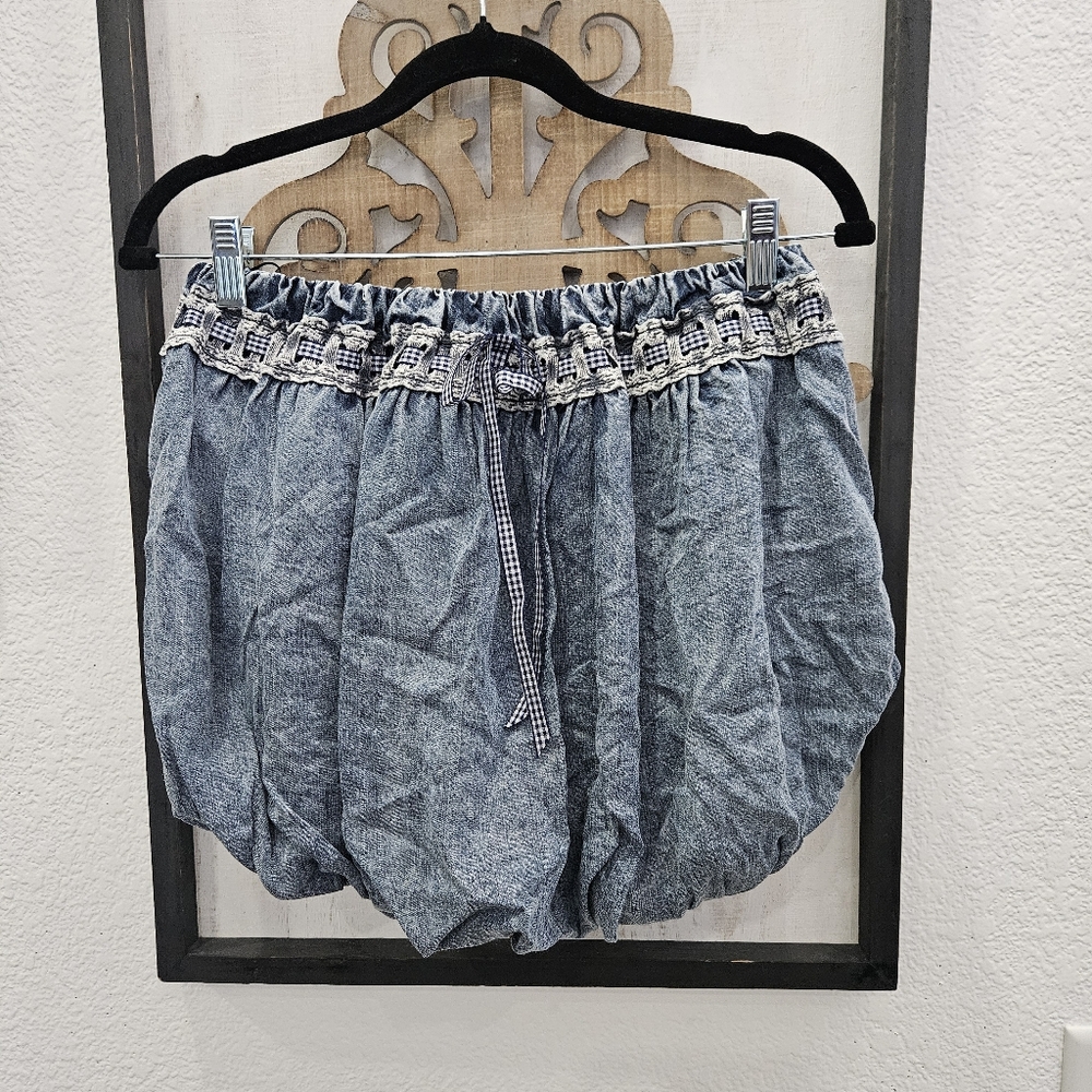 Oli & Hali Blue Strapless Ruffle Hem 2 Piece Bloomer Set - Picture 3 of 8